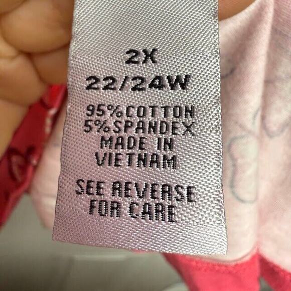 Butterfly Blouse Womens 2X Pink Pullover Short Sleeve Scoop Neck Top Stretch - Picture 5 of 8